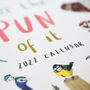 2022 'For The Pun Of It' Cheeky Wall Calendar, thumbnail 8 of 9