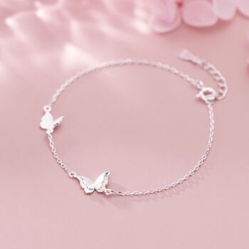 Mother And Daughter Sterling Butterfly Bracelet, 3 of 5