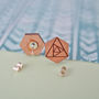 Geometric Rose Earrings, thumbnail 2 of 2