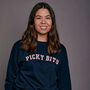 Picky Bits Varsity Slogan Christmas Sweatshirt, thumbnail 6 of 7