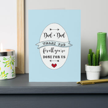 'Dad And Dad Thank You For All You've Done For Us' Card, 2 of 3