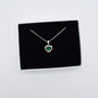 Green Heart Halo Cubic Zirconia Necklace, thumbnail 5 of 7