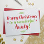 Christmas Card For Wonderful Aunt, Aunty Or Auntie, thumbnail 2 of 3