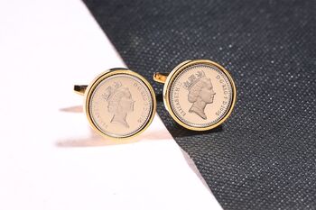 1995 30th Birthday Five Pence Coin Cufflinks, 2 of 5