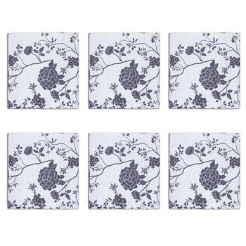 Luxury Linen Like Floral Napkins Cecylia Natural, 6 of 6