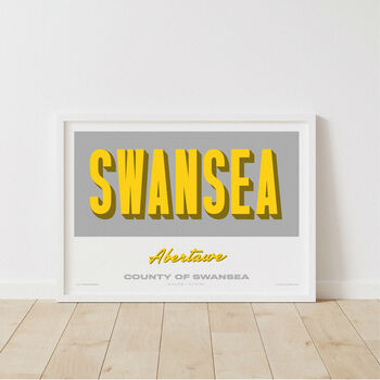 Personalised Swansea Retro Favourite City Travel Print, 3 of 7