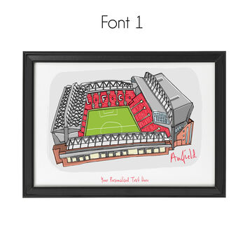 Personalised Anfield Print, Liverpool Fc, 2 of 6