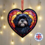 Shih Tzu Stained Glass Effect Heart Suncatcher, thumbnail 4 of 7