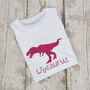 'Dinosaurus' Personalised Dinosaur Name Kid's T Shirt, thumbnail 5 of 6