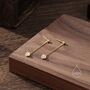 Moonstone With Chain Dangle Stud Earrings, thumbnail 4 of 12