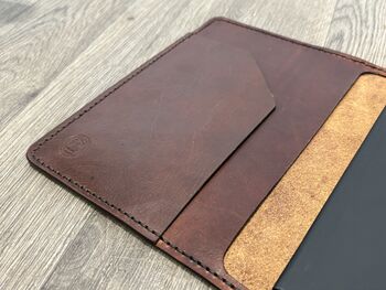 Personalised A5 Luxury Leather Journal Notebook Cover. Spanish Brown, 7 of 12