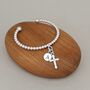 Personalised Infant's Silver Confirmation Bead Bangle, thumbnail 1 of 2
