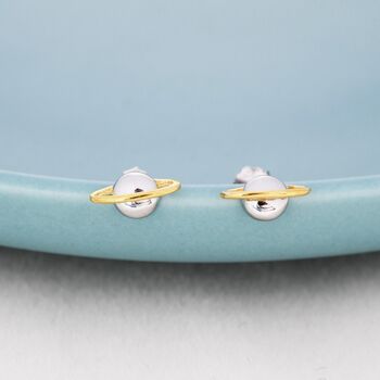 Planet Stud Earrings In Sterling Silver, 8 of 12