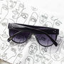 Flat Top Full Lens Sunglasses In Black, thumbnail 2 of 2