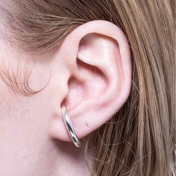 Sterling Silver Curved Bar Stud Earrings, 2 of 4