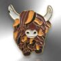 Highland Cow Bull Yak Animal Enamel Pin, thumbnail 3 of 8