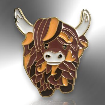 Highland Cow Bull Yak Animal Enamel Pin, 3 of 8
