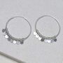 Sterling Silver Sequin Hoop Earrings, thumbnail 5 of 7