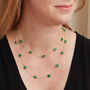 Emerald Pebble Gold Plated Silver Long Chain Necklace, thumbnail 1 of 11