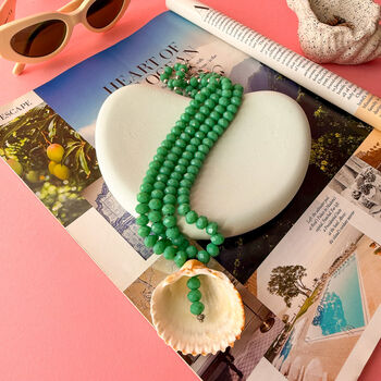 Green Beaded Shell Necklace, 2 of 7