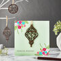 Laser Cut Wooden Lantern Ramadan Mubarak Card In Mint Green, thumbnail 1 of 2