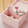 Personalised Wooden Heart Pink Jewellery Box Fsc®, thumbnail 4 of 5