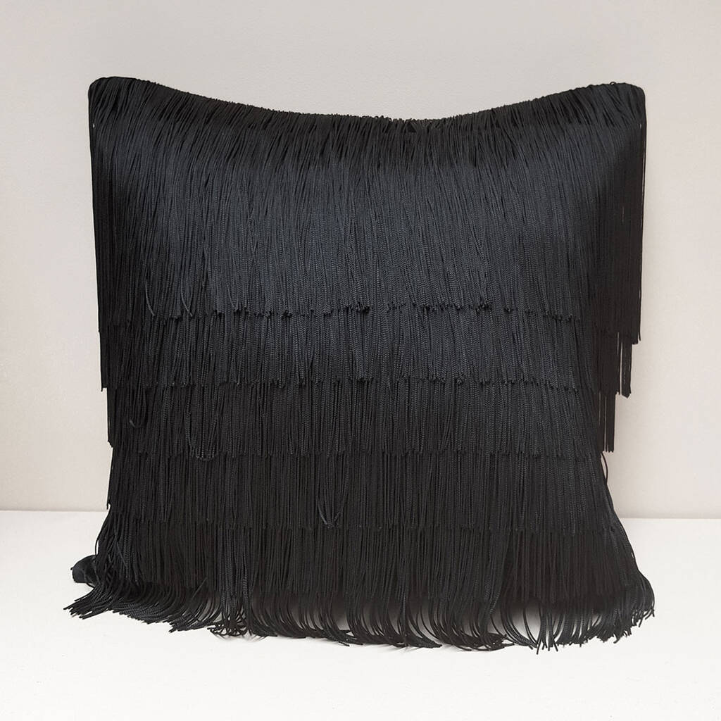 Velvet Tassel Cushion, 1 of 6