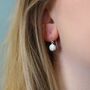 Sterling Silver White Opal Drop Earrings, thumbnail 5 of 8