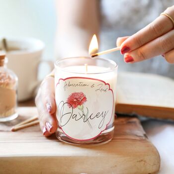 Personalised Birth Flower Scented Soy Candle, 3 of 5