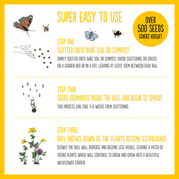 Wildflower Seedballs For Garden Wildlife Set Of Six, 4 of 12