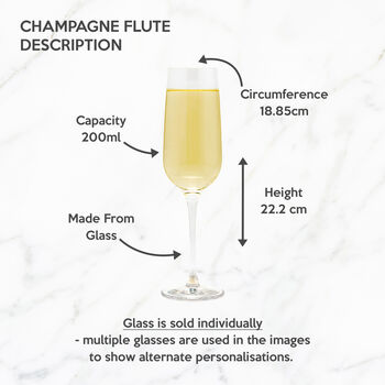 Personalised Engraved Champagne Flute Wedding Party Gift, 6 of 6