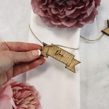 Personalised Ribbon Wooden Place Table Setting, 2 of 7