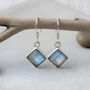 Handmade Moonstone Tile Drop Earrings, thumbnail 1 of 3