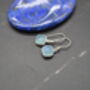 Aqua Chalcedony Silver Earrings: Square Dangle Drop, thumbnail 5 of 6