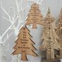 Double Sided Oak First Christmas Tree With Message, thumbnail 1 of 2