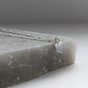 Sterling Silver Satellite Chain Heart Necklace, 2 of 8