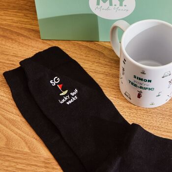 Personalised Tee Rific Golf Mug And Sock Gift Set, 2 of 2