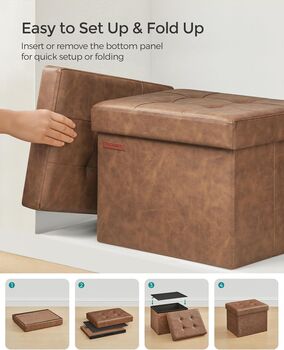 Foldable Storage Ottoman For Living Room And Bedroom, 6 of 10