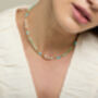 Clara Necklace With Turquoise, Green Quartz And Pearls, thumbnail 4 of 5