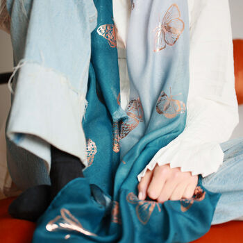 British Butterflies Rose Gold Foil Scarf, 2 of 11