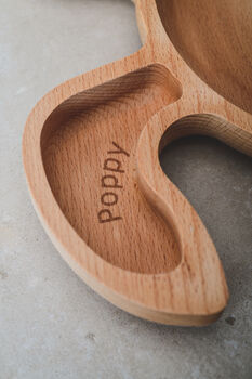 Personalised Wooden Rabbit Plate Made In Britain, 4 of 7