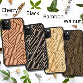 Geometric Cube Wooden Phone Case iPhone Samsung Google, 6 of 6