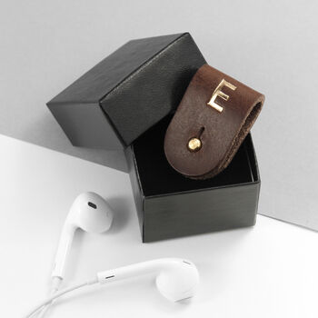 Monogrammed Leather Earphones Clip, 8 of 12