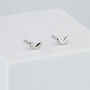 Sterling Silver Minimalist Leaf Stud Earrings, thumbnail 1 of 6