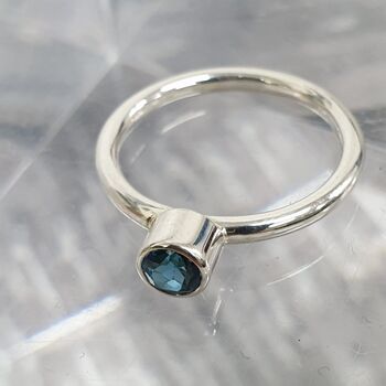 9ct White Gold And Topaz Ring, 7 of 12