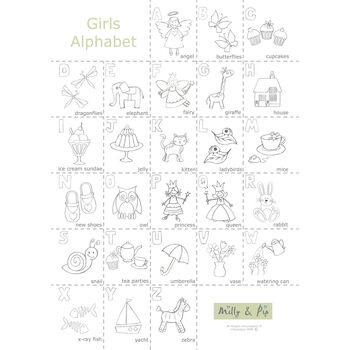 Personalised Girls Alphabet Embroidered Picture Gift, 4 of 12