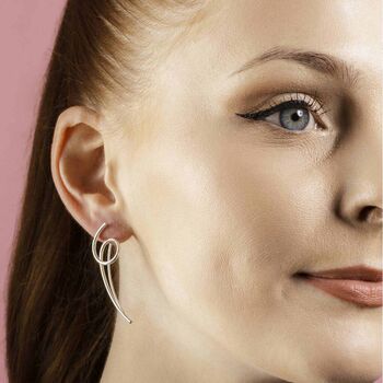 Sterling Silver Loop Drop Earrings, 7 of 7