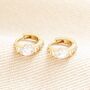Marquise Crystal Huggie Hoop Earrings In Gold, thumbnail 1 of 3