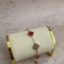Double Sided 18 K Gold Plated Red Clover Bracelet, thumbnail 3 of 6