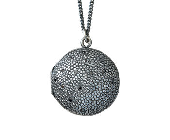Diamond Studded Locket Necklace In Sterling Silver, 4 of 4
